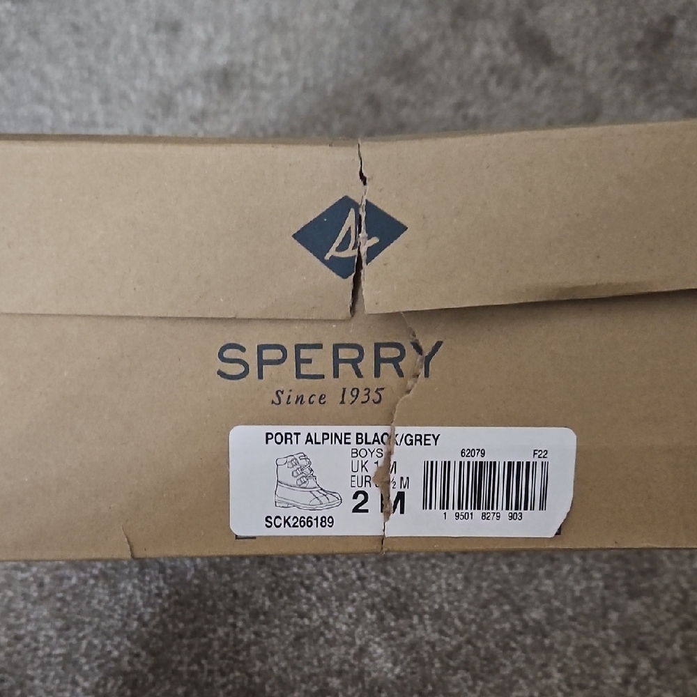 Sperry Boys' Port Alpine Boots - Black and Grey